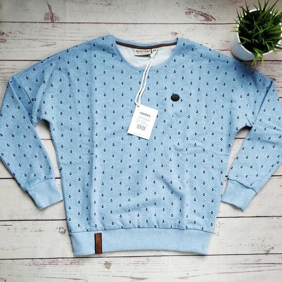 NWT NAKETANO Anchor Print Drop Shoulder Sweatshirt - Picture 4 of 8